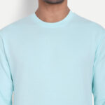 Serene Blue Sweatshirt Front Fabric Close