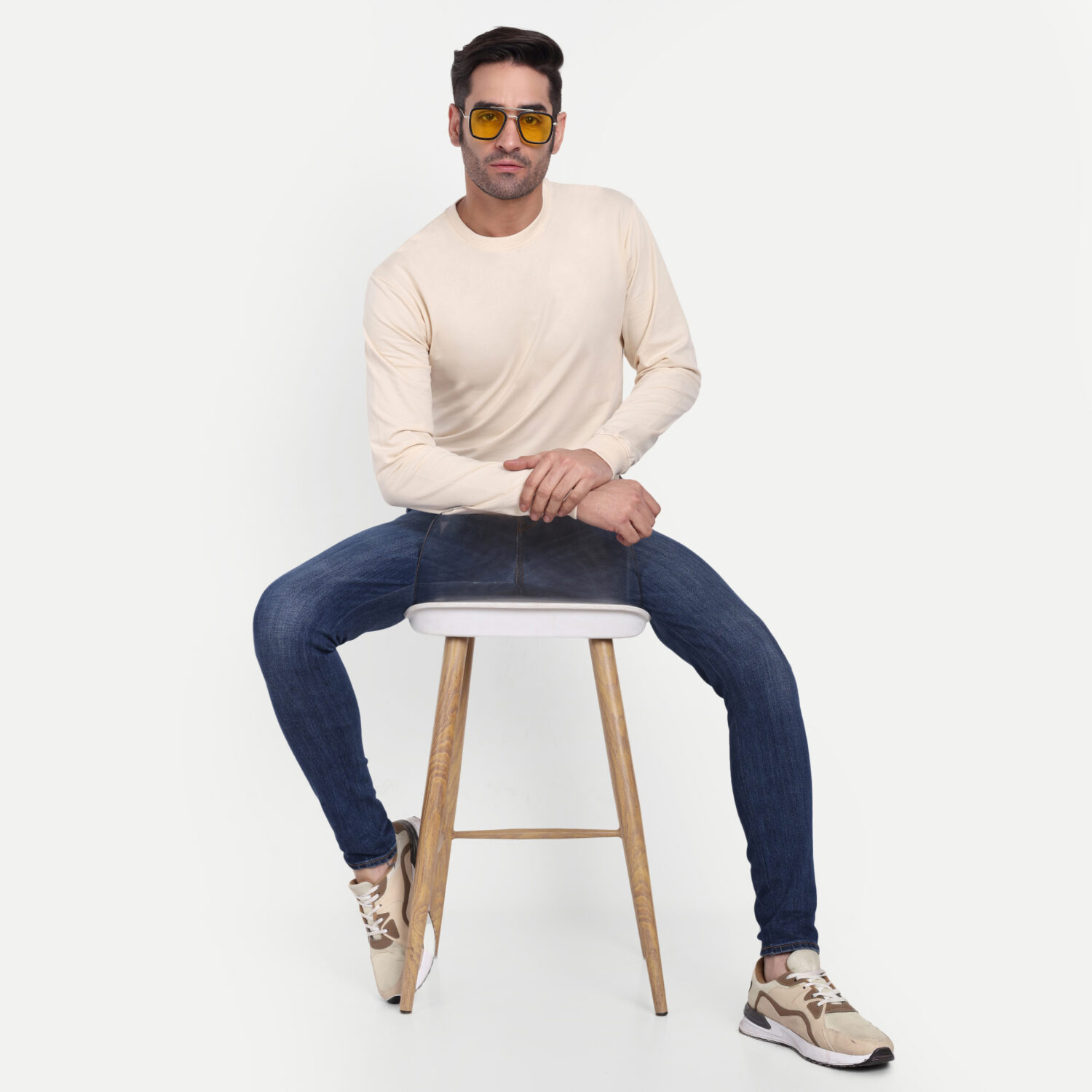 Light Cream Sweatshirt Creative Front Full